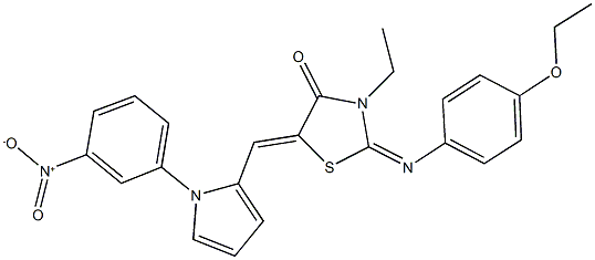 2-[(4-ethoxyphenyl)imino]-3-ethyl-5-[(1-{3-nitrophenyl}-1H-pyrrol-2-yl)methylene]-1,3-thiazolidin-4-one,443875-51-2,结构式