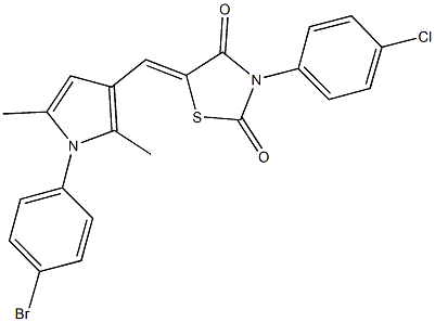 5-{[1-(4-bromophenyl)-2,5-dimethyl-1H-pyrrol-3-yl]methylene}-3-(4-chlorophenyl)-1,3-thiazolidine-2,4-dione Struktur