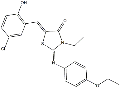 5-(5-chloro-2-hydroxybenzylidene)-2-[(4-ethoxyphenyl)imino]-3-ethyl-1,3-thiazolidin-4-one Struktur