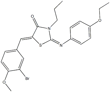 5-(3-bromo-4-methoxybenzylidene)-2-[(4-ethoxyphenyl)imino]-3-propyl-1,3-thiazolidin-4-one Structure