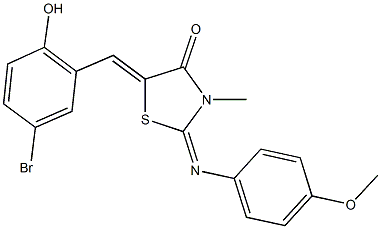 443876-59-3 5-(5-bromo-2-hydroxybenzylidene)-2-[(4-methoxyphenyl)imino]-3-methyl-1,3-thiazolidin-4-one