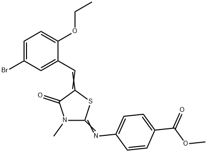 methyl 4-{[5-(5-bromo-2-ethoxybenzylidene)-3-methyl-4-oxo-1,3-thiazolidin-2-ylidene]amino}benzoate,443876-82-2,结构式