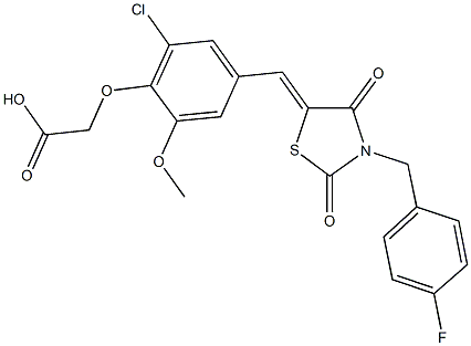 (2-chloro-4-{[3-(4-fluorobenzyl)-2,4-dioxo-1,3-thiazolidin-5-ylidene]methyl}-6-methoxyphenoxy)acetic acid|