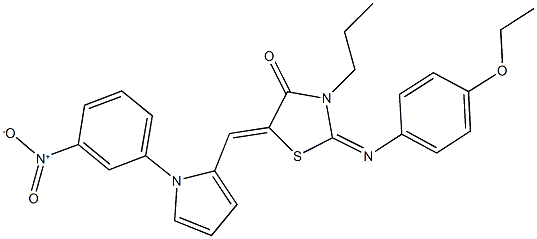 2-[(4-ethoxyphenyl)imino]-5-[(1-{3-nitrophenyl}-1H-pyrrol-2-yl)methylene]-3-propyl-1,3-thiazolidin-4-one Struktur