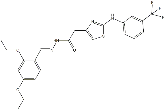 N'-(2,4-diethoxybenzylidene)-2-{2-[3-(trifluoromethyl)anilino]-1,3-thiazol-4-yl}acetohydrazide Struktur