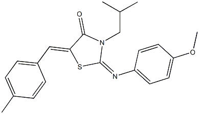 3-isobutyl-2-[(4-methoxyphenyl)imino]-5-(4-methylbenzylidene)-1,3-thiazolidin-4-one Structure