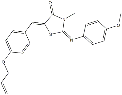 5-[4-(allyloxy)benzylidene]-2-[(4-methoxyphenyl)imino]-3-methyl-1,3-thiazolidin-4-one 化学構造式