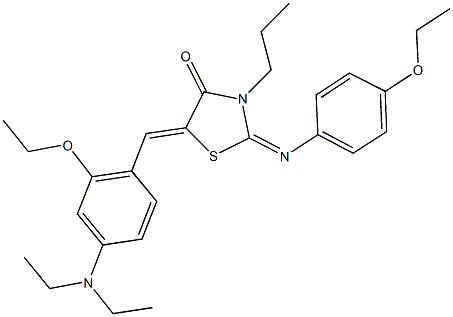 5-[4-(diethylamino)-2-ethoxybenzylidene]-2-[(4-ethoxyphenyl)imino]-3-propyl-1,3-thiazolidin-4-one Struktur