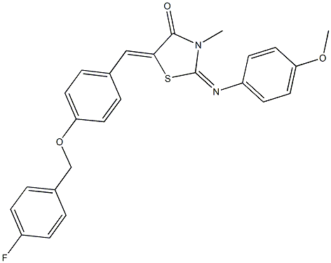 5-{4-[(4-fluorobenzyl)oxy]benzylidene}-2-[(4-methoxyphenyl)imino]-3-methyl-1,3-thiazolidin-4-one Structure