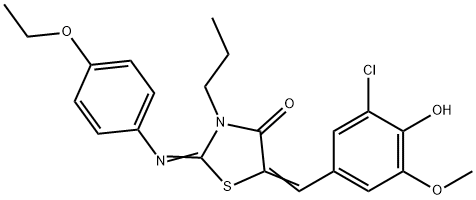 443877-82-5 5-(3-chloro-4-hydroxy-5-methoxybenzylidene)-2-[(4-ethoxyphenyl)imino]-3-propyl-1,3-thiazolidin-4-one