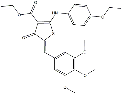 ethyl 2-(4-ethoxyanilino)-4-oxo-5-(3,4,5-trimethoxybenzylidene)-4,5-dihydro-3-thiophenecarboxylate Structure