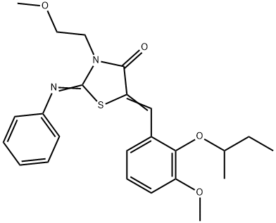 443880-77-1 5-(2-sec-butoxy-3-methoxybenzylidene)-3-(2-methoxyethyl)-2-(phenylimino)-1,3-thiazolidin-4-one