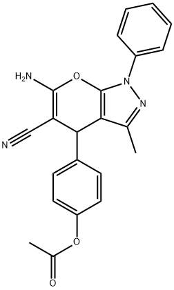 4-(6-amino-5-cyano-3-methyl-1-phenyl-1,4-dihydropyrano[2,3-c]pyrazol-4-yl)phenyl acetate|