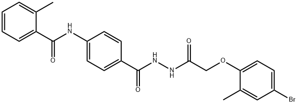 N-[4-({2-[(4-bromo-2-methylphenoxy)acetyl]hydrazino}carbonyl)phenyl]-2-methylbenzamide Struktur
