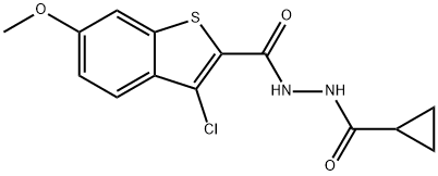 3-chloro-N'-(cyclopropylcarbonyl)-6-methoxy-1-benzothiophene-2-carbohydrazide,443894-32-4,结构式