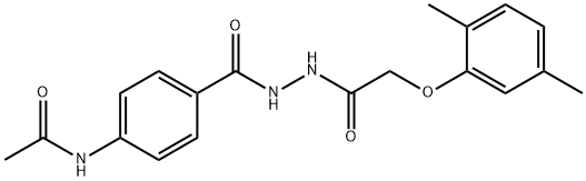 N-[4-({2-[(2,5-dimethylphenoxy)acetyl]hydrazino}carbonyl)phenyl]acetamide Structure