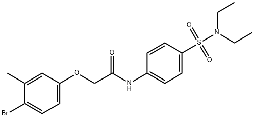 2-(4-bromo-3-methylphenoxy)-N-{4-[(diethylamino)sulfonyl]phenyl}acetamide 结构式