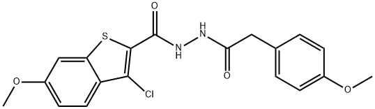 3-chloro-6-methoxy-N'-[(4-methoxyphenyl)acetyl]-1-benzothiophene-2-carbohydrazide|