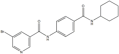 5-bromo-N-{4-[(cyclohexylamino)carbonyl]phenyl}nicotinamide Structure