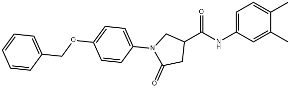 1-[4-(benzyloxy)phenyl]-N-(3,4-dimethylphenyl)-5-oxo-3-pyrrolidinecarboxamide 结构式