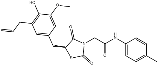 2-[5-(3-allyl-4-hydroxy-5-methoxybenzylidene)-2,4-dioxo-1,3-thiazolidin-3-yl]-N-(4-methylphenyl)acetamide 结构式