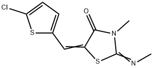 5-[(5-chloro-2-thienyl)methylene]-3-methyl-2-(methylimino)-1,3-thiazolidin-4-one,443962-09-2,结构式