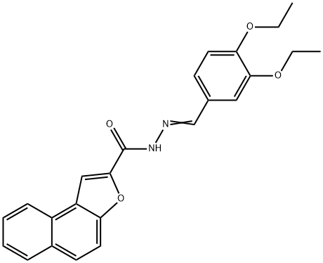 N'-(3,4-diethoxybenzylidene)naphtho[2,1-b]furan-2-carbohydrazide 结构式