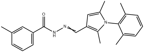 N'-{[1-(2,6-dimethylphenyl)-2,5-dimethyl-1H-pyrrol-3-yl]methylene}-3-methylbenzohydrazide Struktur