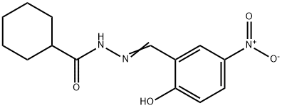 N'-{2-hydroxy-5-nitrobenzylidene}cyclohexanecarbohydrazide Struktur