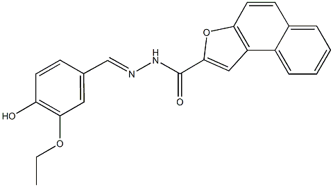 N'-(3-ethoxy-4-hydroxybenzylidene)naphtho[2,1-b]furan-2-carbohydrazide 化学構造式