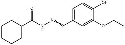 N'-(3-ethoxy-4-hydroxybenzylidene)cyclohexanecarbohydrazide Struktur