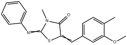 5-(3-methoxy-4-methylbenzylidene)-3-methyl-2-(phenylimino)-1,3-thiazolidin-4-one,443969-35-5,结构式