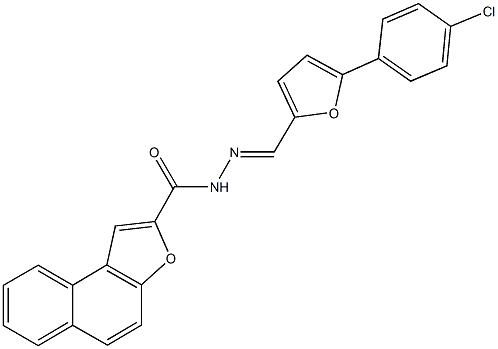 N'-{[5-(4-chlorophenyl)-2-furyl]methylene}naphtho[2,1-b]furan-2-carbohydrazide 化学構造式