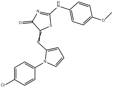 5-{[1-(4-chlorophenyl)-1H-pyrrol-2-yl]methylene}-2-[(4-methoxyphenyl)imino]-1,3-thiazolidin-4-one Structure