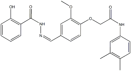 444010-10-0 N-(3,4-dimethylphenyl)-2-{4-[2-(2-hydroxybenzoyl)carbohydrazonoyl]-2-methoxyphenoxy}acetamide
