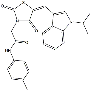 2-{5-[(1-isopropyl-1H-indol-3-yl)methylene]-2,4-dioxo-1,3-thiazolidin-3-yl}-N-(4-methylphenyl)acetamide|