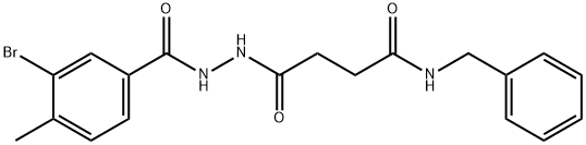 N-benzyl-4-[2-(3-bromo-4-methylbenzoyl)hydrazino]-4-oxobutanamide 结构式