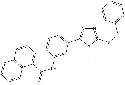 N-{3-[5-(benzylsulfanyl)-4-methyl-4H-1,2,4-triazol-3-yl]phenyl}-1-naphthamide 结构式