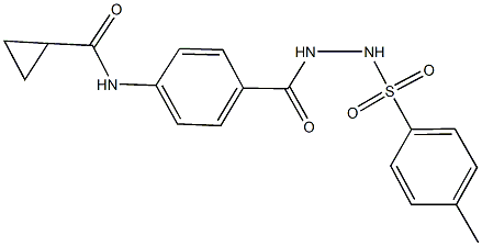 N-[4-({2-[(4-methylphenyl)sulfonyl]hydrazino}carbonyl)phenyl]cyclopropanecarboxamide Struktur