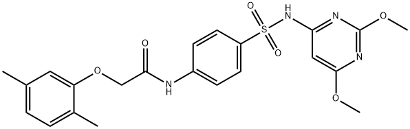 N-(4-{[(2,6-dimethoxypyrimidin-4-yl)amino]sulfonyl}phenyl)-2-(2,5-dimethylphenoxy)acetamide 结构式