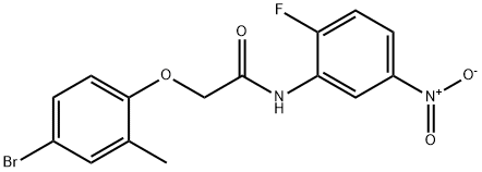 2-(4-bromo-2-methylphenoxy)-N-{2-fluoro-5-nitrophenyl}acetamide Structure