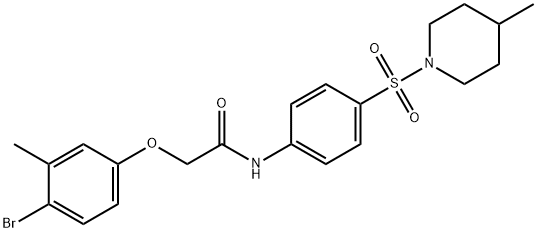 2-(4-bromo-3-methylphenoxy)-N-{4-[(4-methyl-1-piperidinyl)sulfonyl]phenyl}acetamide,444080-12-0,结构式