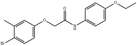 2-(4-bromo-3-methylphenoxy)-N-(4-ethoxyphenyl)acetamide,444081-25-8,结构式