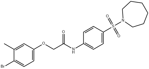 N-[4-(azepan-1-ylsulfonyl)phenyl]-2-(4-bromo-3-methylphenoxy)acetamide Structure