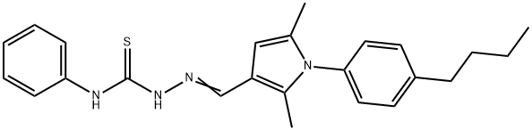 1-(4-butylphenyl)-2,5-dimethyl-1H-pyrrole-3-carbaldehyde N-phenylthiosemicarbazone 化学構造式