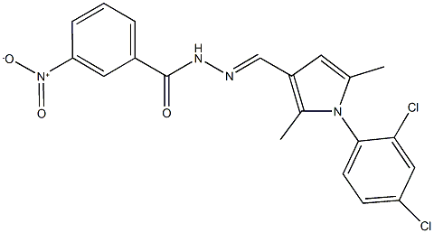 N'-{[1-(2,4-dichlorophenyl)-2,5-dimethyl-1H-pyrrol-3-yl]methylene}-3-nitrobenzohydrazide Struktur