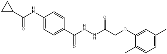 N-[4-({2-[(2,5-dimethylphenoxy)acetyl]hydrazino}carbonyl)phenyl]cyclopropanecarboxamide Structure