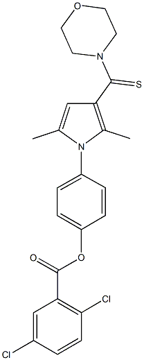 4-[2,5-dimethyl-3-(4-morpholinylcarbothioyl)-1H-pyrrol-1-yl]phenyl 2,5-dichlorobenzoate Structure