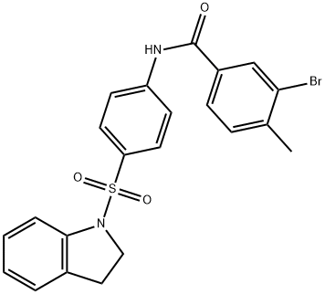 3-bromo-N-[4-(2,3-dihydro-1H-indol-1-ylsulfonyl)phenyl]-4-methylbenzamide Structure