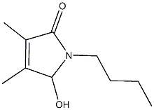 1-butyl-5-hydroxy-3,4-dimethyl-1,5-dihydro-2H-pyrrol-2-one Struktur